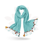 Cotton Pom Pom Sustainably Made Scarf - Thailand Apparel La Vie Bien Cotton Pom Pom Sustainably Made Scarf - Thailand