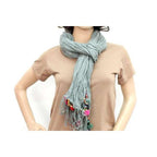 Cotton Pom Pom Sustainably Made Scarf - Thailand Apparel La Vie Bien Cotton Pom Pom Sustainably Made Scarf - Thailand