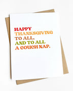 Couch Nap Funny Thanksgiving Card Cute Turkey Day Card by Five Dot Post