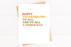 Couch Nap Funny Thanksgiving Card Cute Turkey Day Card by Five Dot Post