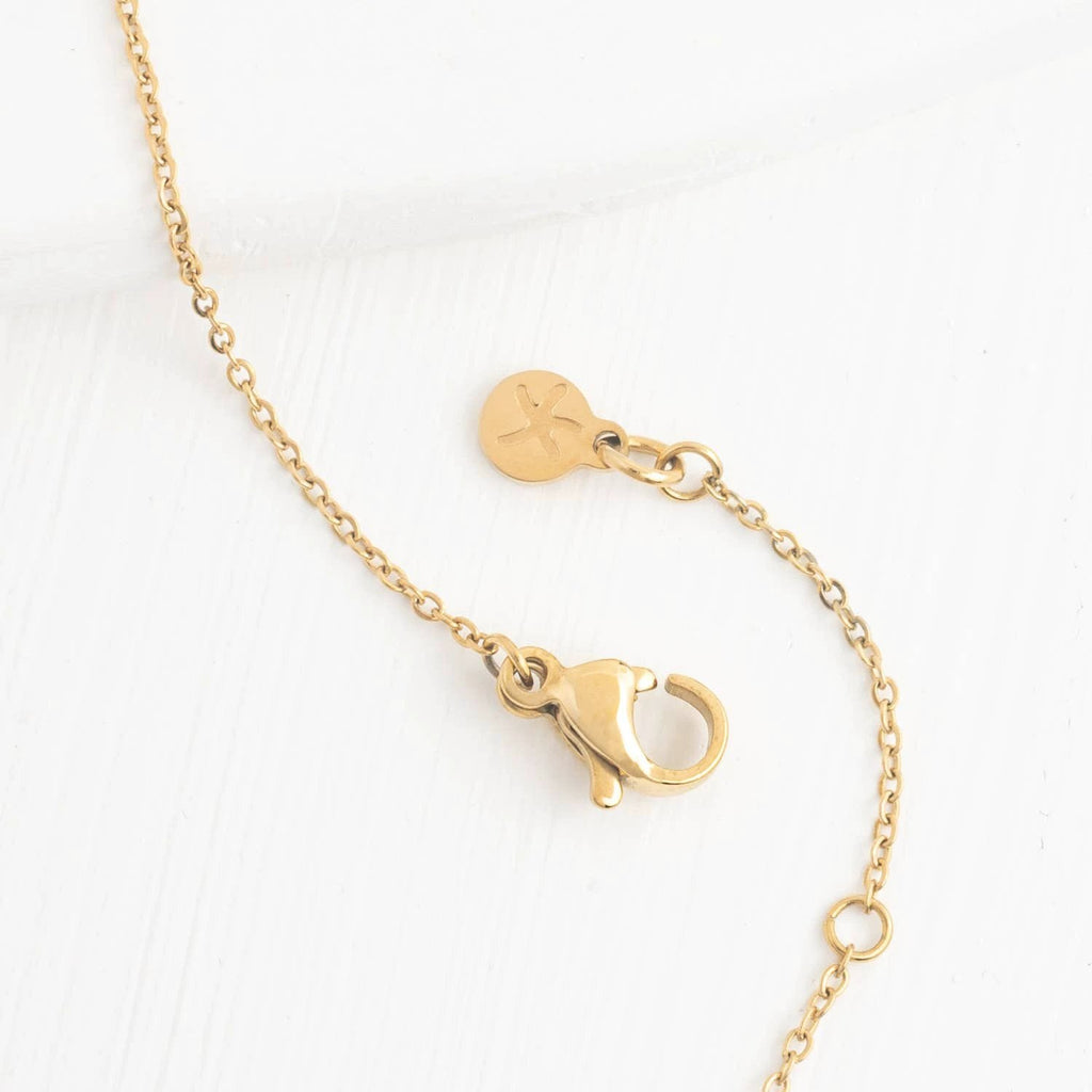 Courage Light and Gold Mother of Pearl Necklace by Ethical Trade Co