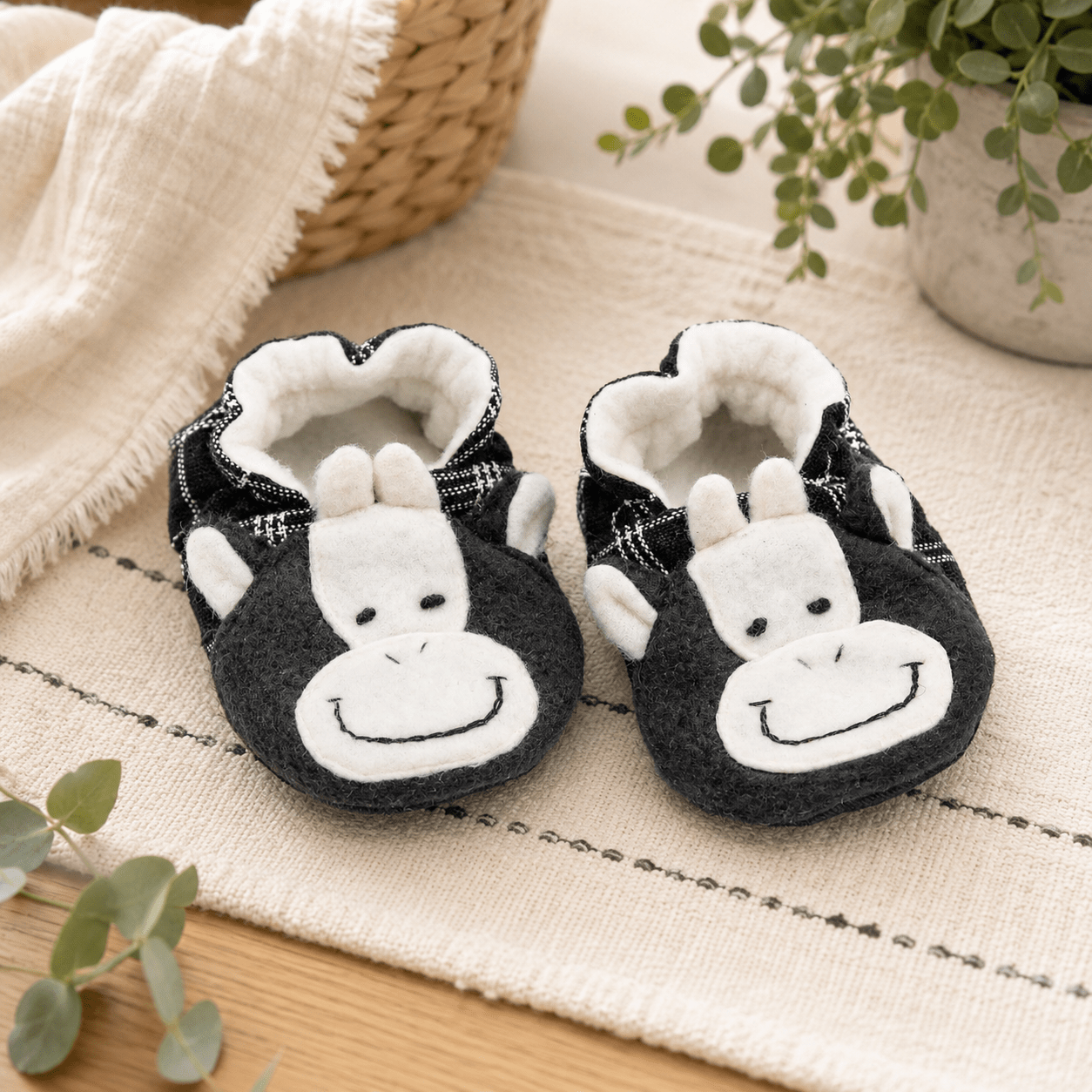 Cow Baby Booties Kids La Vie Bien Cow Baby Booties