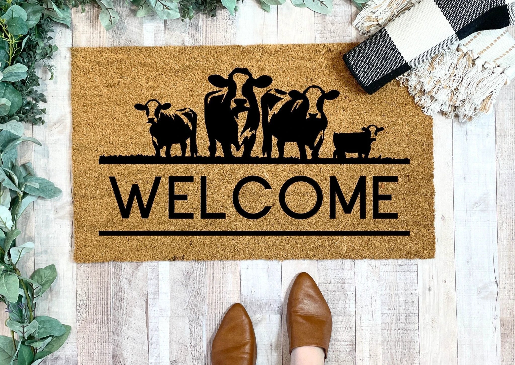 Cow Doormat, Outdoor by Nickel Designs Custom Doormats