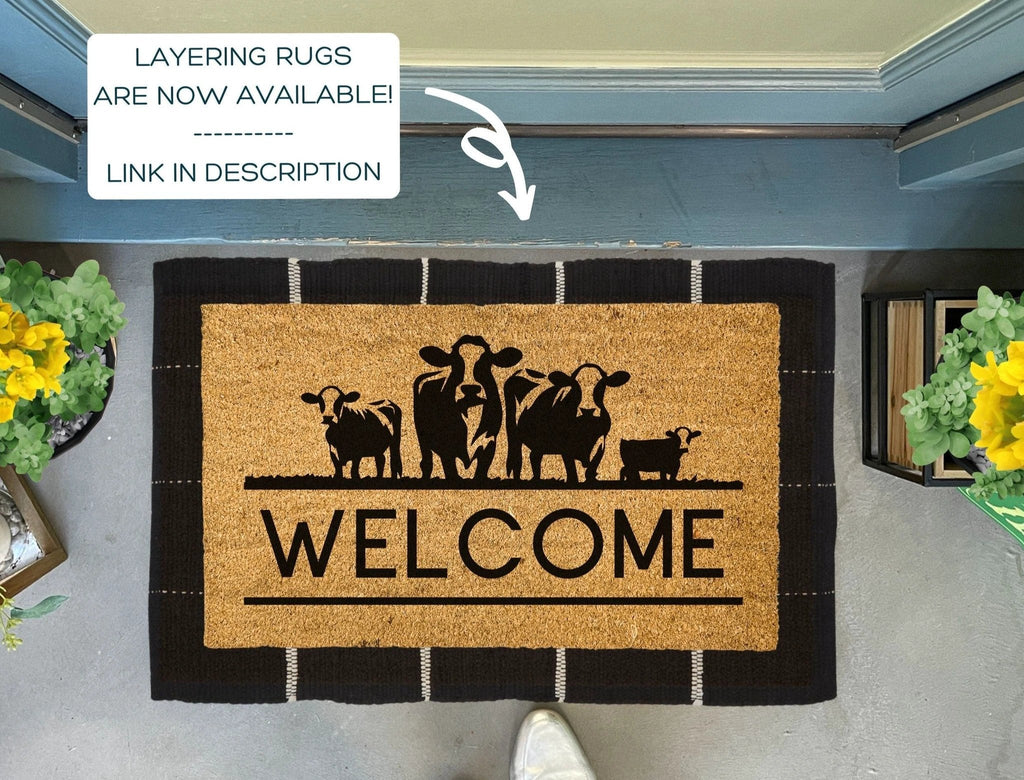 Cow Doormat, Outdoor by Nickel Designs Custom Doormats