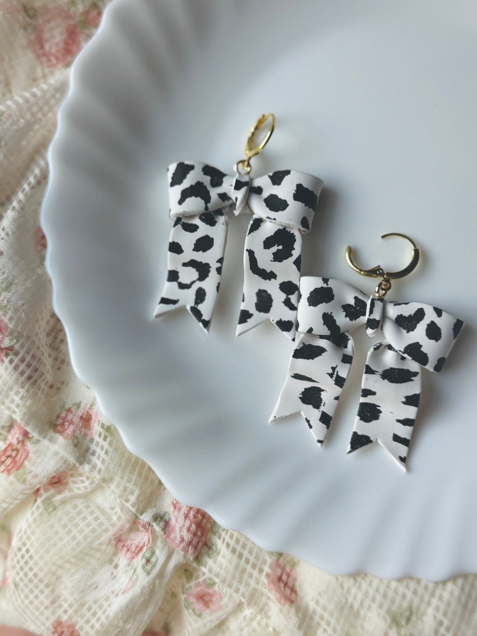 Cow Print Bows La Vie Bien Cow Print Bows