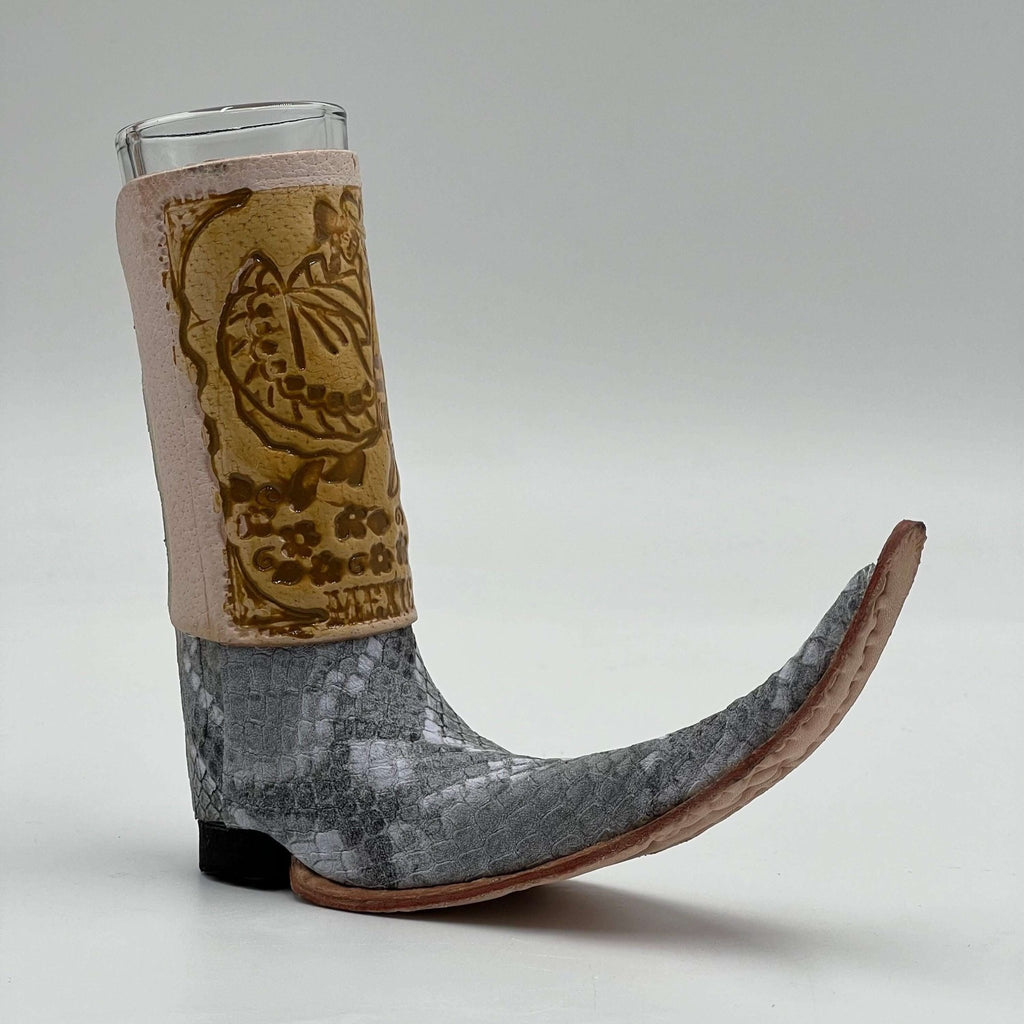 Cowboy Boot Shot Glass | Authentic Mexican Leather-Wrapped Glass Mexican Shot Glass La Vie Bien Cowboy Boot Shot Glass | Authentic Mexican Leather-Wrapped Glass