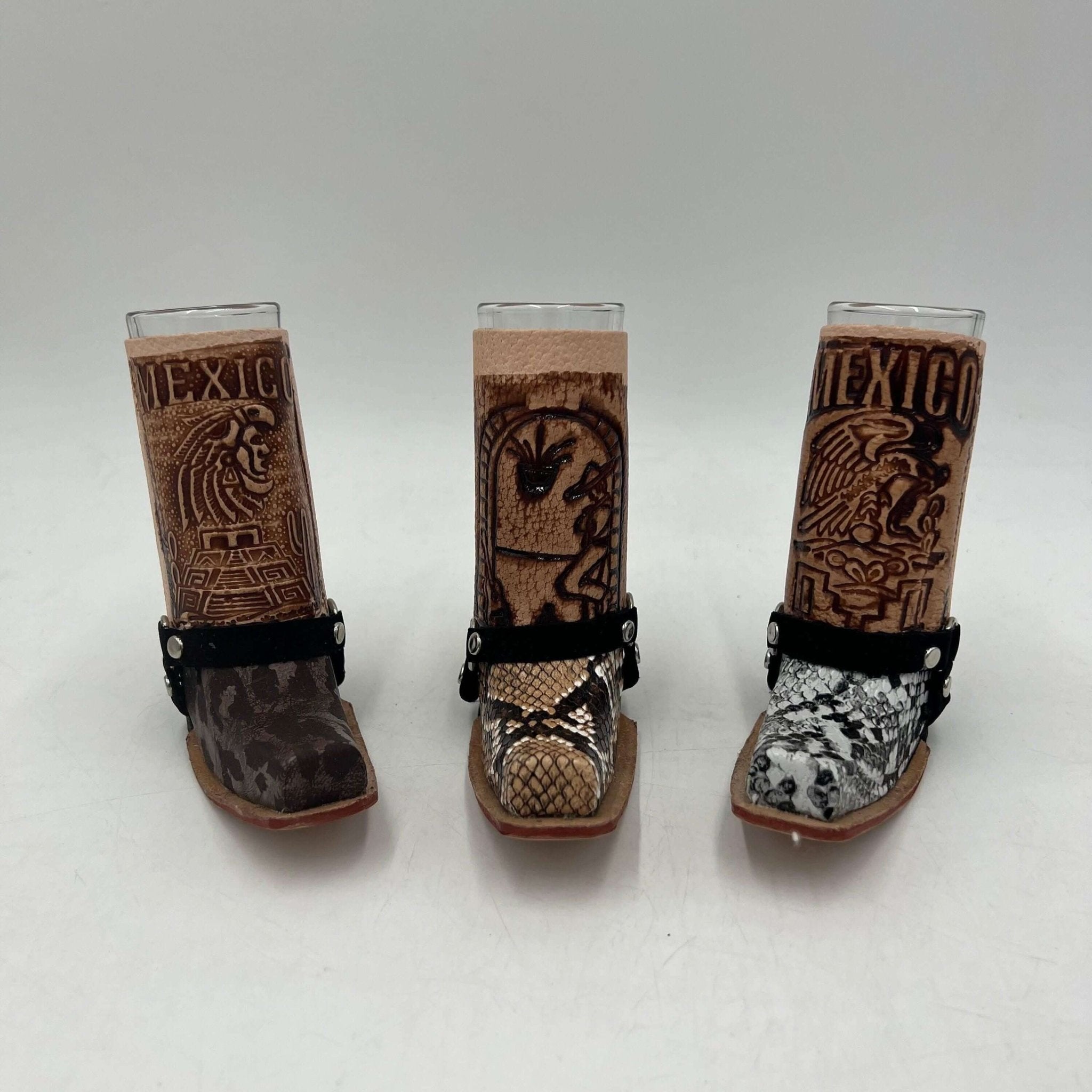 Cowboy Boot Shot Glass | Authentic Mexican Leather-Wrapped Glass Mexican Shot Glass La Vie Bien Cowboy Boot Shot Glass | Authentic Mexican Leather-Wrapped Glass