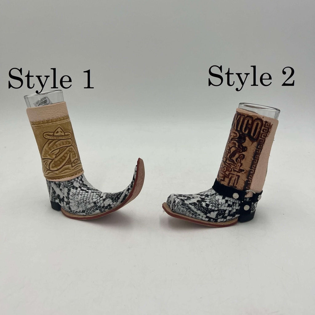 Cowboy Boot Shot Glass | Authentic Mexican Leather-Wrapped Glass Mexican Shot Glass La Vie Bien Cowboy Boot Shot Glass | Authentic Mexican Leather-Wrapped Glass