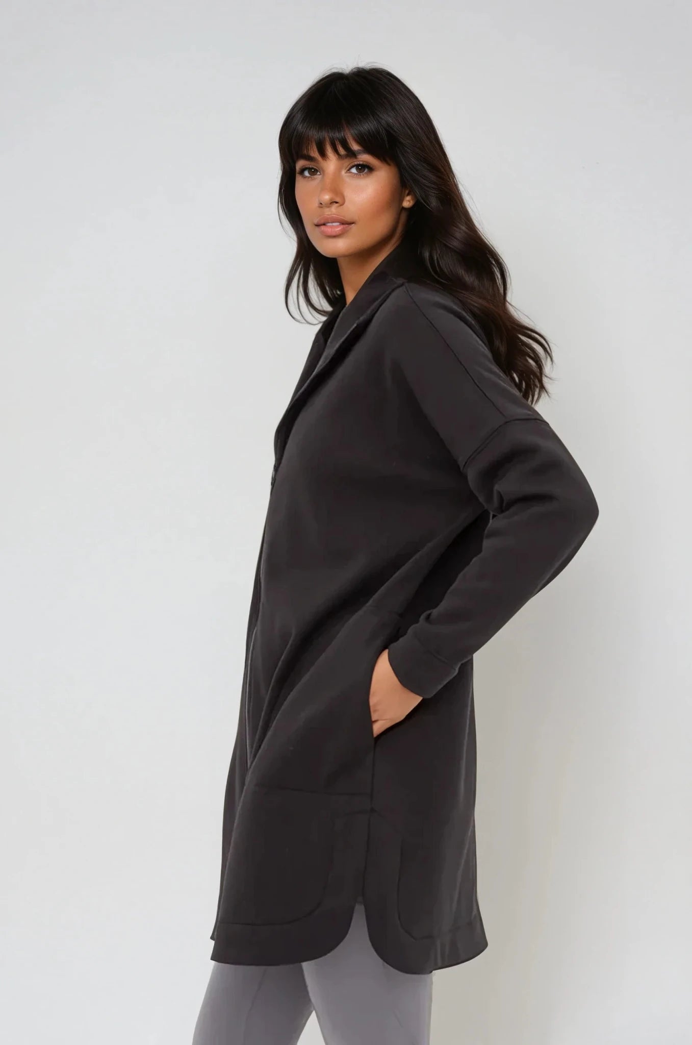 Cozy Comfort Zip Up Hoodie Jacket Black Clothing La Vie Bien Cozy Comfort Zip Up Hoodie Jacket Black