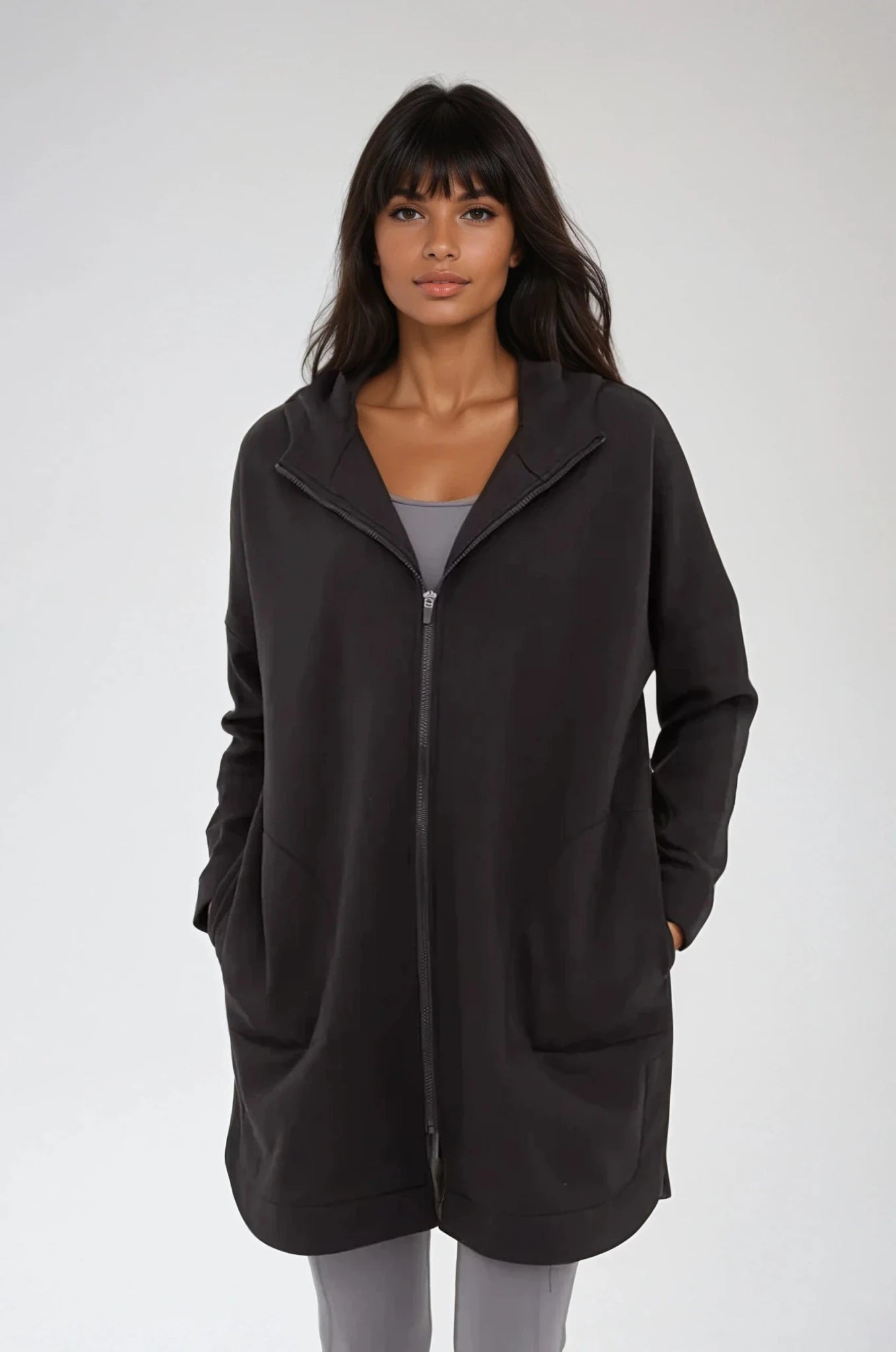 Cozy Comfort Zip Up Hoodie Jacket Black Clothing La Vie Bien Cozy Comfort Zip Up Hoodie Jacket Black