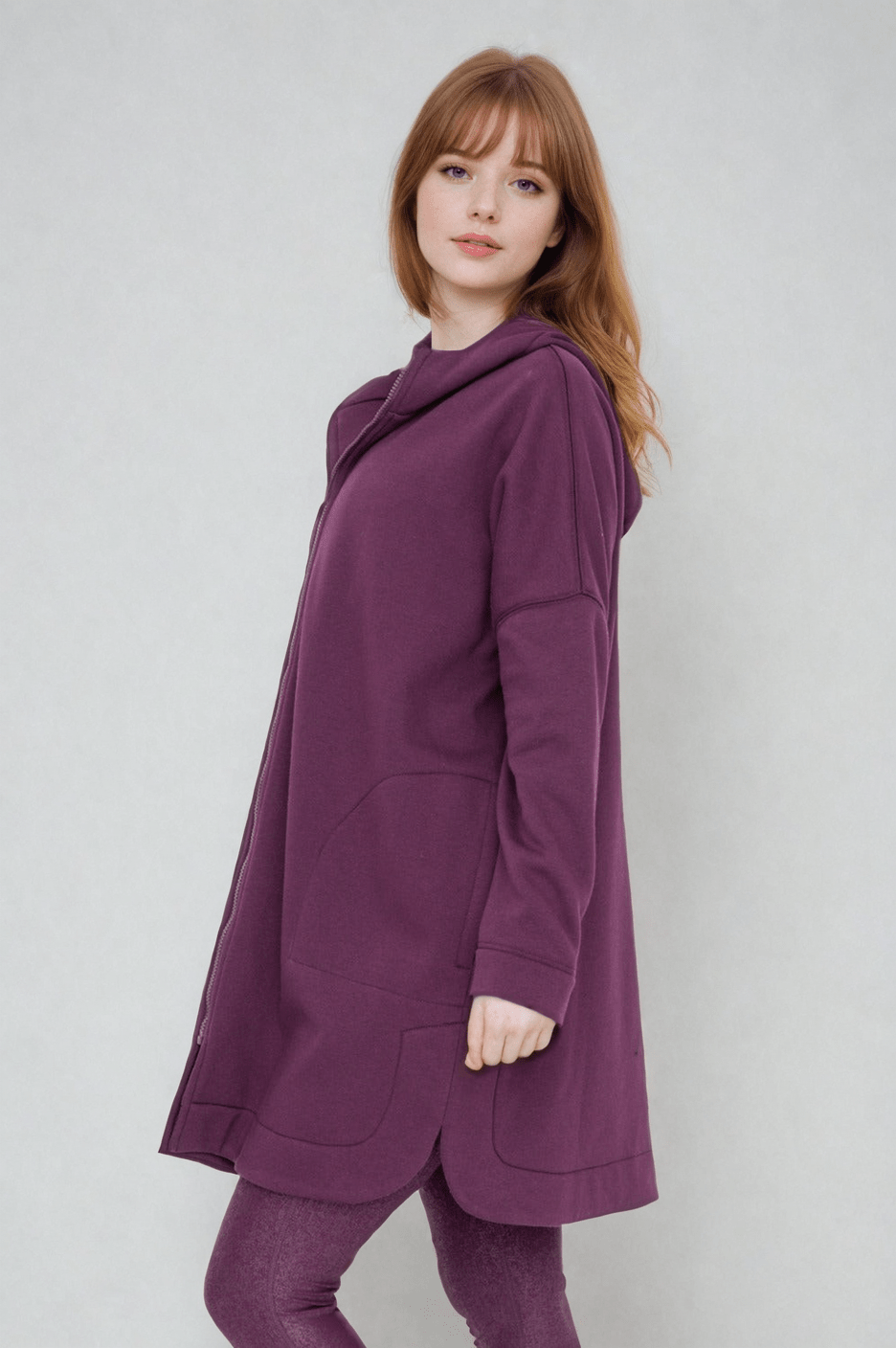 Cozy Comfort Zip Up Hoodie Jacket Burgundy Clothing La Vie Bien Cozy Comfort Zip Up Hoodie Jacket Burgundy