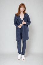 Cozy Comfort Zip Up Hoodie Jacket Teal Navy Clothing La Vie Bien Cozy Comfort Zip Up Hoodie Jacket Teal Navy