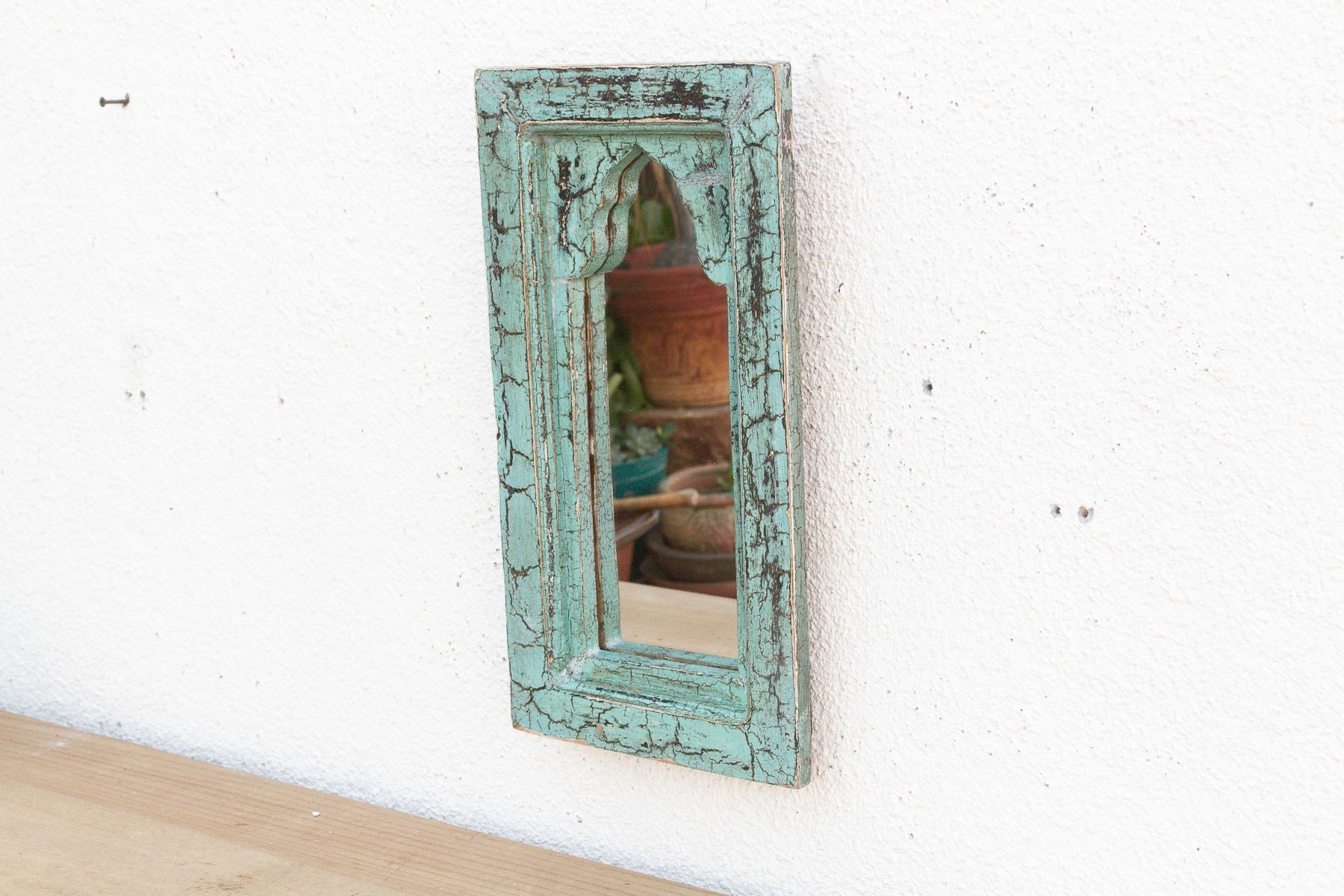 Crackle Aqua Indian Arched Mirror Mirror La Vie Bien Crackle Aqua Indian Arched Mirror