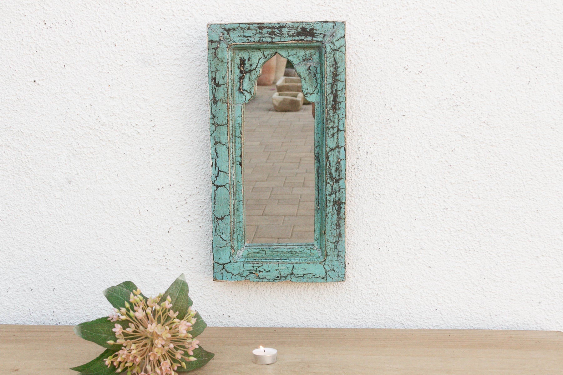 Crackle Aqua Indian Arched Mirror Mirror La Vie Bien Crackle Aqua Indian Arched Mirror