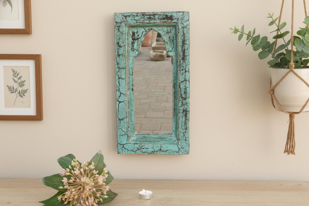Crackle Aqua Indian Arched Mirror Mirror La Vie Bien Crackle Aqua Indian Arched Mirror