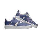 Cranes, koi fish, and cherry blossom indigo lace-up Unisex "Sakura Dreams" Low Top Leather Sneakers Shoes La Vie Bien Cranes, koi fish, and cherry blossom indigo lace-up Unisex "Sakura Dreams" Low Top Leather Sneakers
