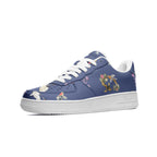 Cranes, koi fish, and cherry blossom indigo lace-up Unisex "Sakura Dreams" Low Top Leather Sneakers Shoes La Vie Bien Cranes, koi fish, and cherry blossom indigo lace-up Unisex "Sakura Dreams" Low Top Leather Sneakers