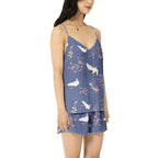 Cranes, koi fish, and Cherry Blossoms "Sakura Dreams" 2-piece Cami Top and Short Pajama Set Two-pieces La Vie Bien Cranes, koi fish, and Cherry Blossoms "Sakura Dreams" 2-piece Cami Top and Short Pajama Set