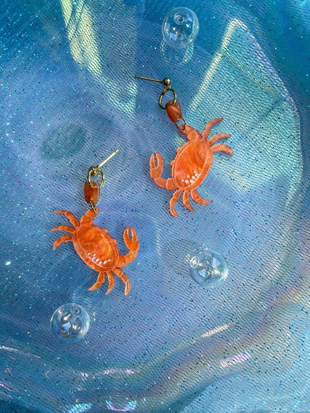 Crawling into Summer Crab Earrings Earrings La Vie Bien Crawling into Summer Crab Earrings