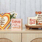 Crazy Love Block Sign | Pre-drilled Keyhole | 3" x 3" by The Bullish Store