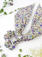 Cream Floral Scarf Scrunchie by Ash & Rose