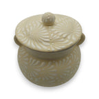 Cream Talavera Bean Pot with Lid | Handmade Mexican Clay Talavera Frijolero La Vie Bien Cream Talavera Bean Pot with Lid | Handmade Mexican Clay