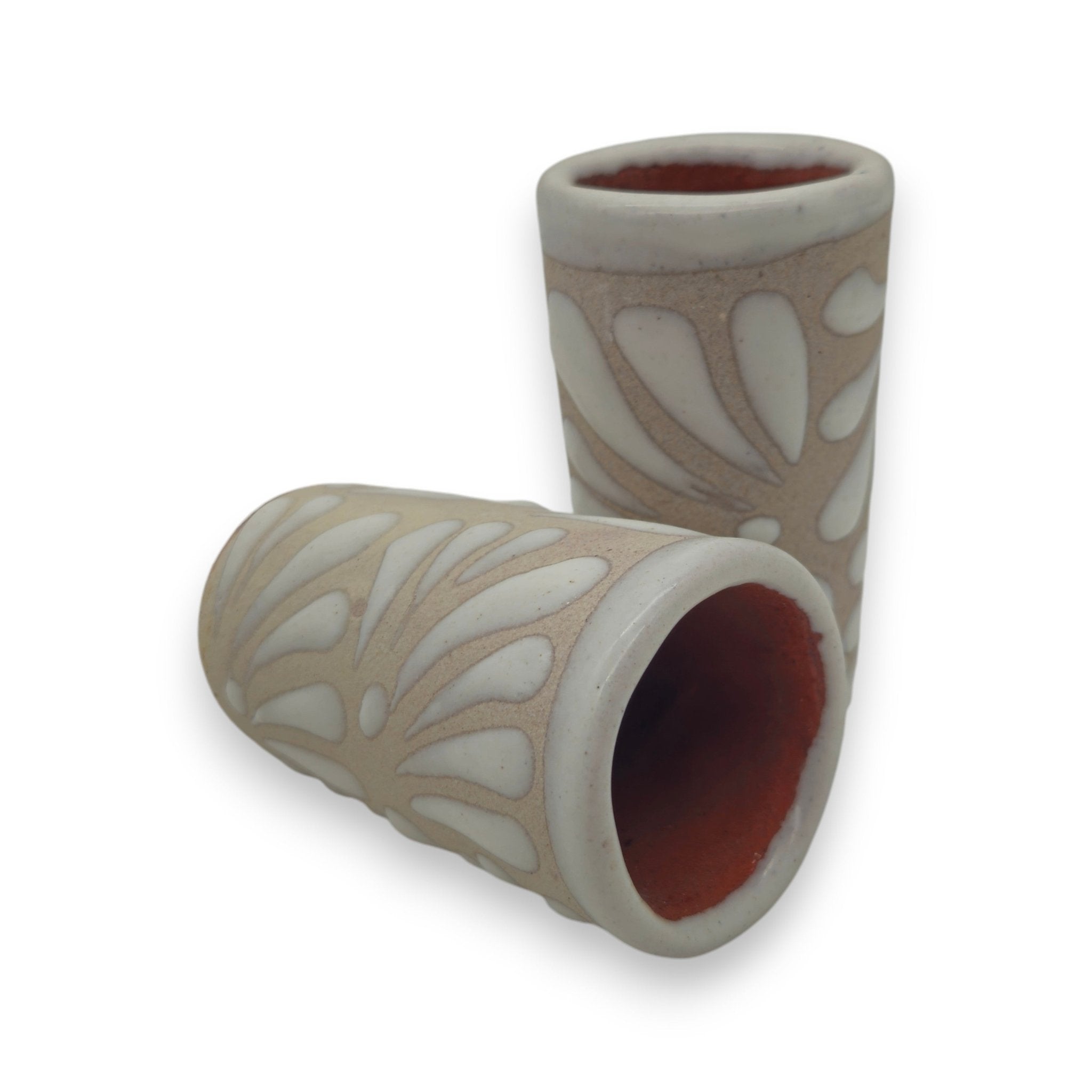 Cream Talavera Shot Glass | Handmade Mexican Ceramic Mexican Shot Glass La Vie Bien Cream Talavera Shot Glass | Handmade Mexican Ceramic