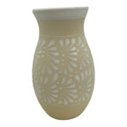 Cream & White Talavera Vase | Handmade Floral Pottery Talavera Planter La Vie Bien Cream & White Talavera Vase | Handmade Floral Pottery