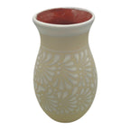 Cream & White Talavera Vase | Handmade Floral Pottery Talavera Planter La Vie Bien Cream & White Talavera Vase | Handmade Floral Pottery