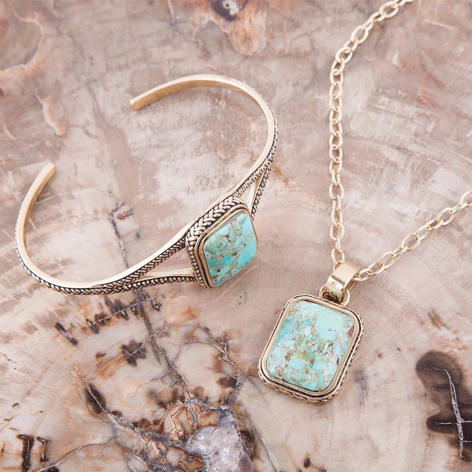 Credence Genuine Turquoise Cuff Bracelet by Barse Jewelry