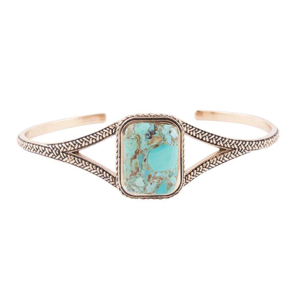 Credence Genuine Turquoise Cuff Bracelet by Barse Jewelry