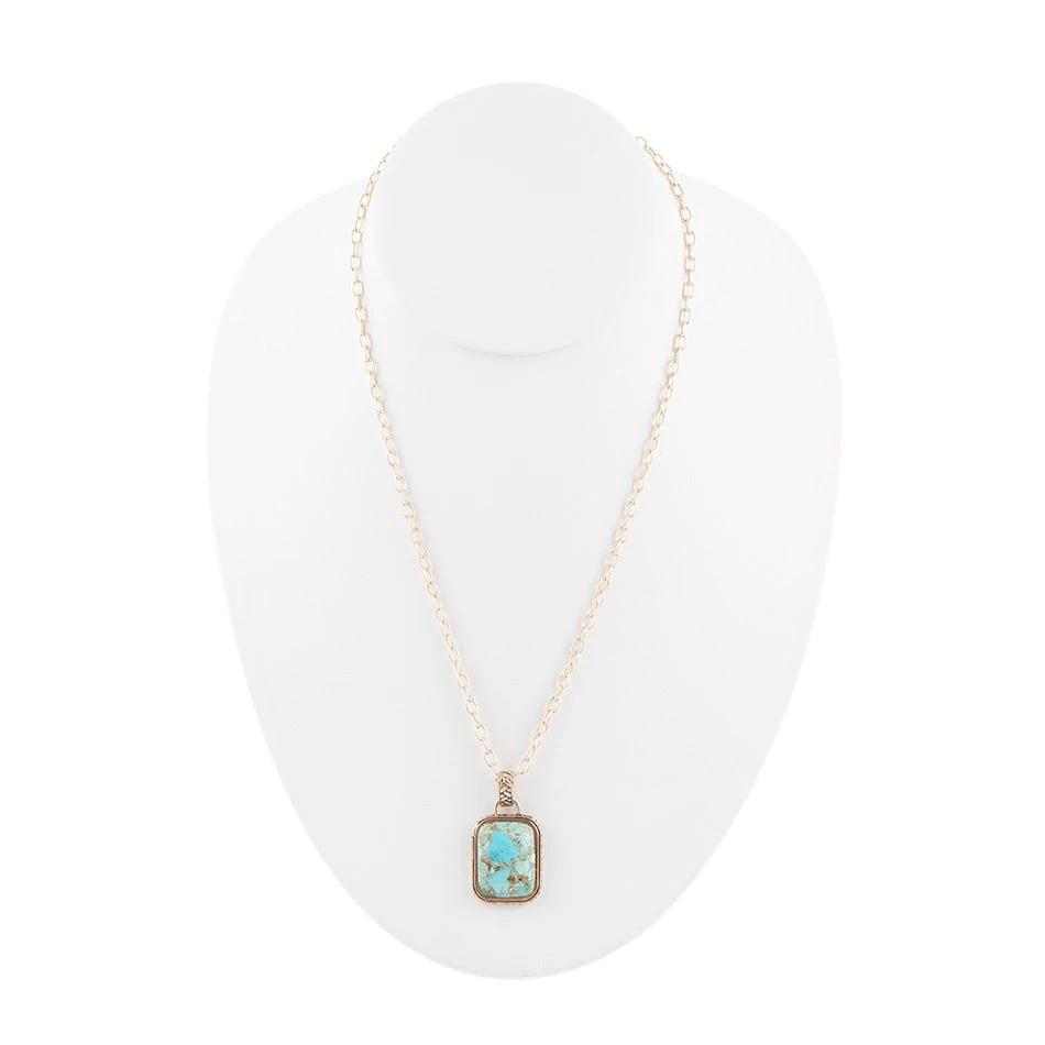Credence Genuine Turquoise Pendant Necklace by Barse Jewelry