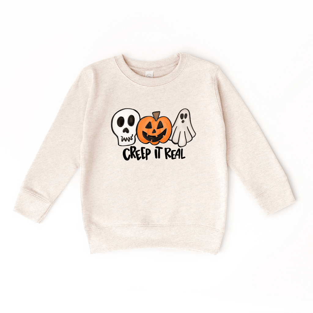 Creep it Real toddler and youth Sweatshirt, Halloween collection by Benny and Ray Apparel