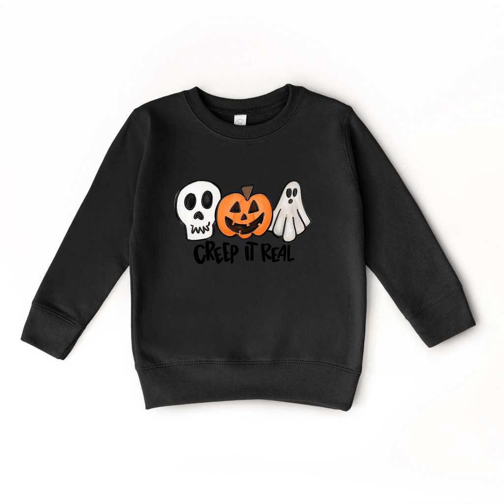 Creep it Real toddler and youth Sweatshirt, Halloween collection by Benny and Ray Apparel