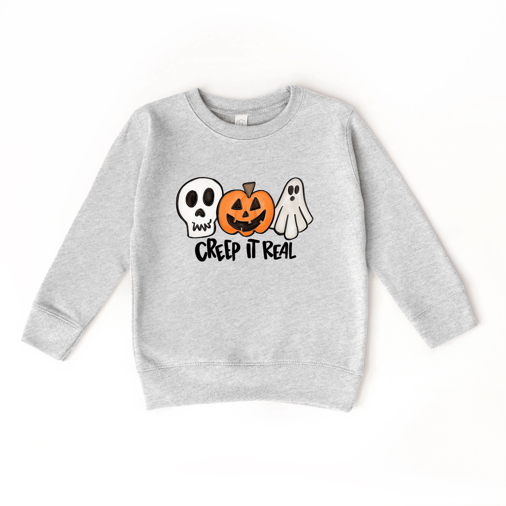 Creep it Real toddler and youth Sweatshirt, Halloween collection by Benny and Ray Apparel