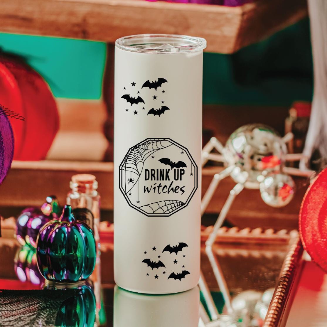 Creepy Drink up Witches Halloween Water Bottle Drink Tumbler Drinkware La Vie Bien Creepy Drink up Witches Halloween Water Bottle Drink Tumbler