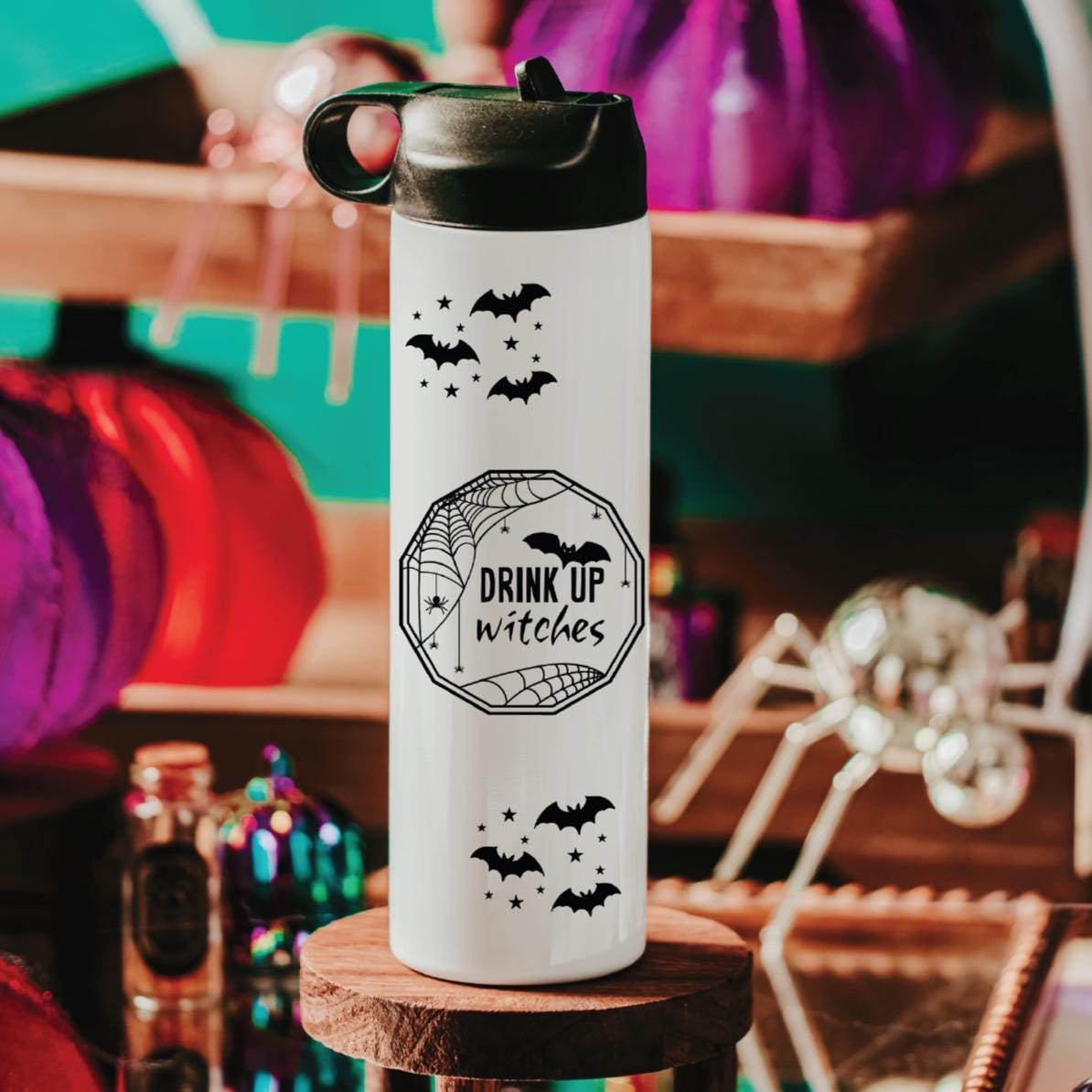 Creepy Drink up Witches Halloween Water Bottle Drink Tumbler Drinkware La Vie Bien Creepy Drink up Witches Halloween Water Bottle Drink Tumbler