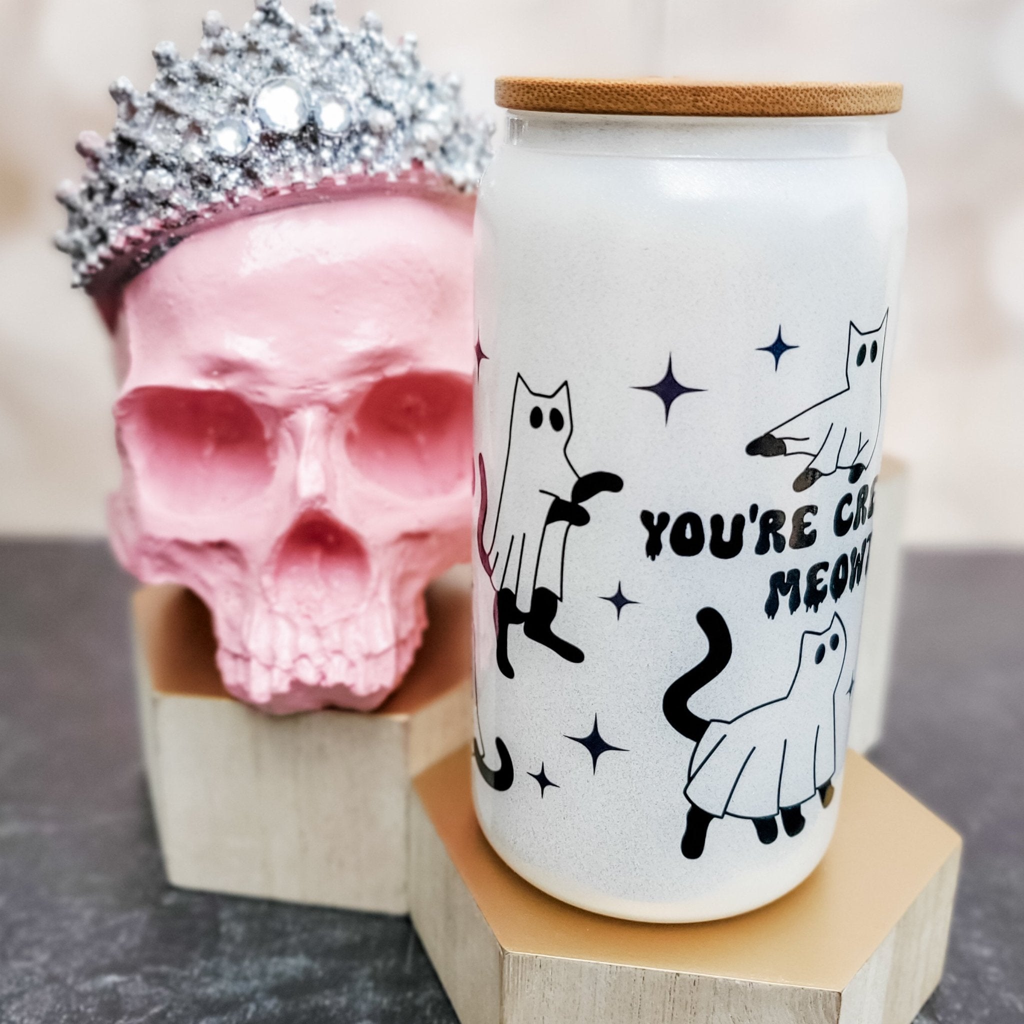 Creepy Ghost Cat Halloween Cup Drinkware La Vie Bien Creepy Ghost Cat Halloween Cup