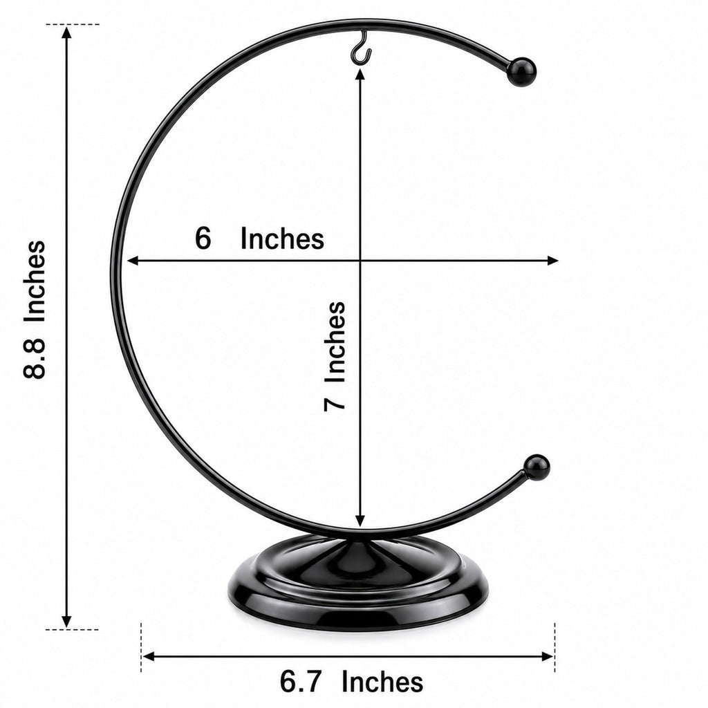 Crescent Moon Black Painted Metal Ornament Display Stand 8.8 Inches Ornament Stands La Vie Bien Crescent Moon Black Painted Metal Ornament Display Stand 8.8 Inches