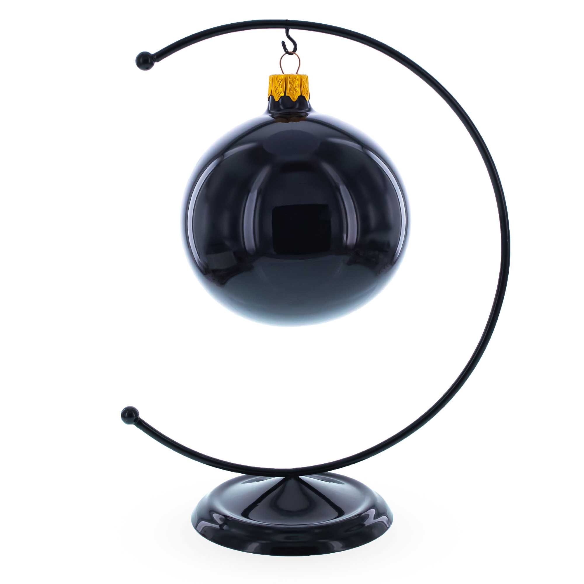 Crescent Moon Black Painted Metal Ornament Display Stand 8.8 Inches Ornament Stands La Vie Bien Crescent Moon Black Painted Metal Ornament Display Stand 8.8 Inches