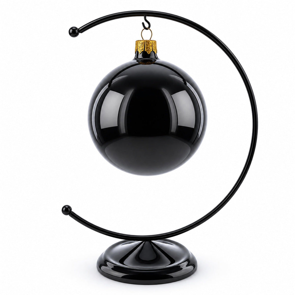 Crescent Moon Black Painted Metal Ornament Display Stand 8.8 Inches Ornament Stands La Vie Bien Crescent Moon Black Painted Metal Ornament Display Stand 8.8 Inches
