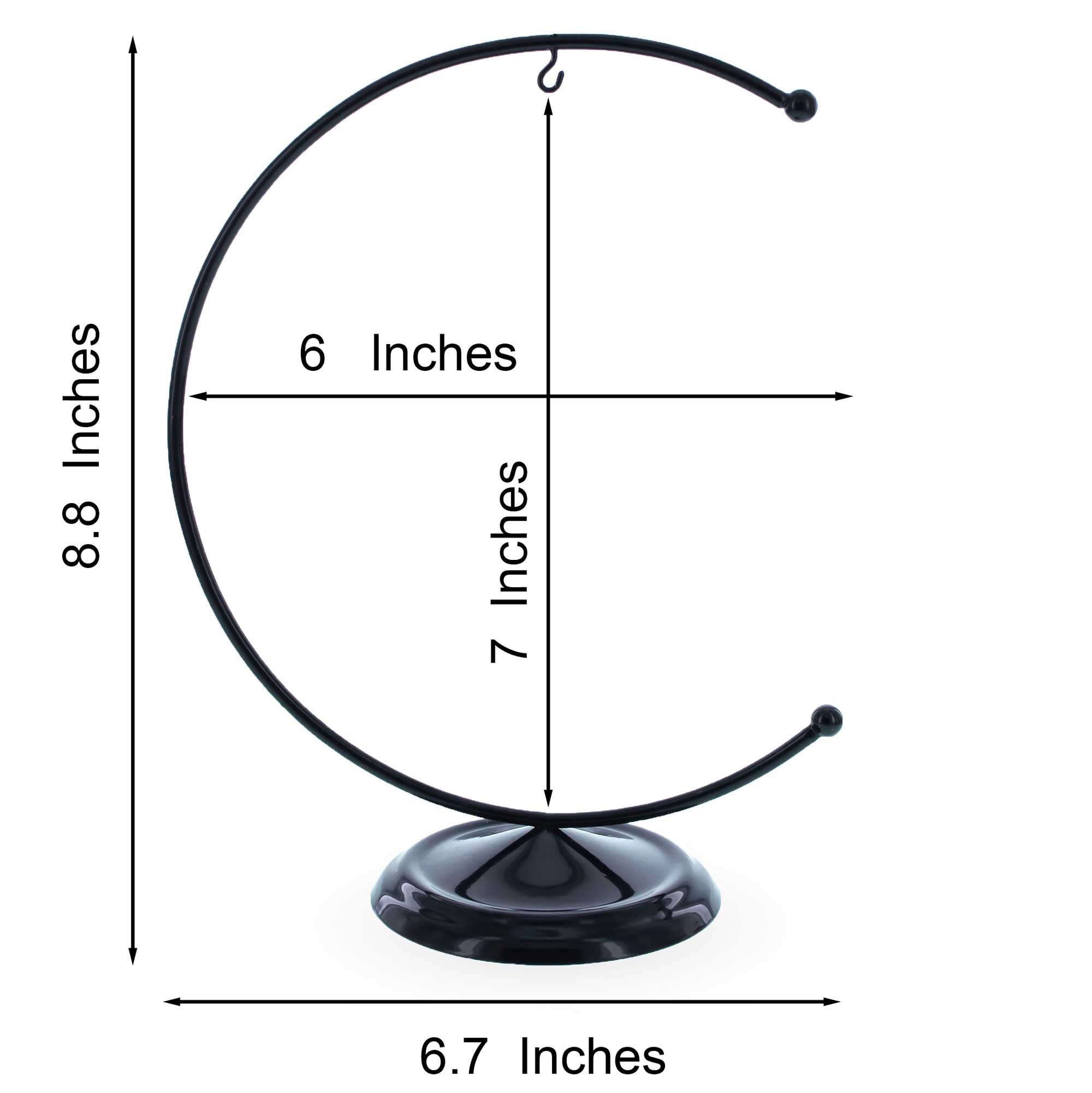 Crescent Moon Black Painted Metal Ornament Display Stand 8.8 Inches Ornament Stands La Vie Bien Crescent Moon Black Painted Metal Ornament Display Stand 8.8 Inches