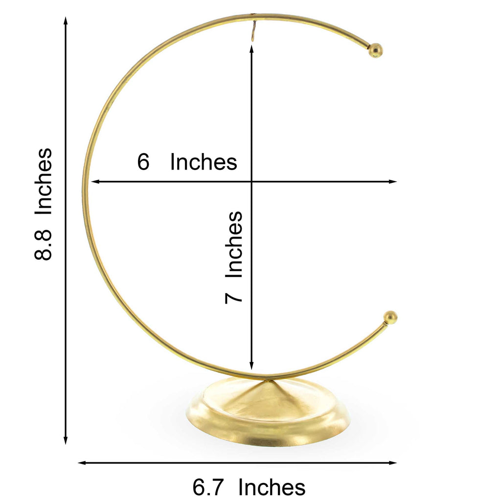 Crescent Moon Gold Metal Ornament Display Stand 8.8 Inches Ornament Stands La Vie Bien Crescent Moon Gold Metal Ornament Display Stand 8.8 Inches