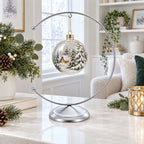 Crescent Moon Silver Metal Ornament Display Stand 8.8 Inches Ornament Stands La Vie Bien Crescent Moon Silver Metal Ornament Display Stand 8.8 Inches