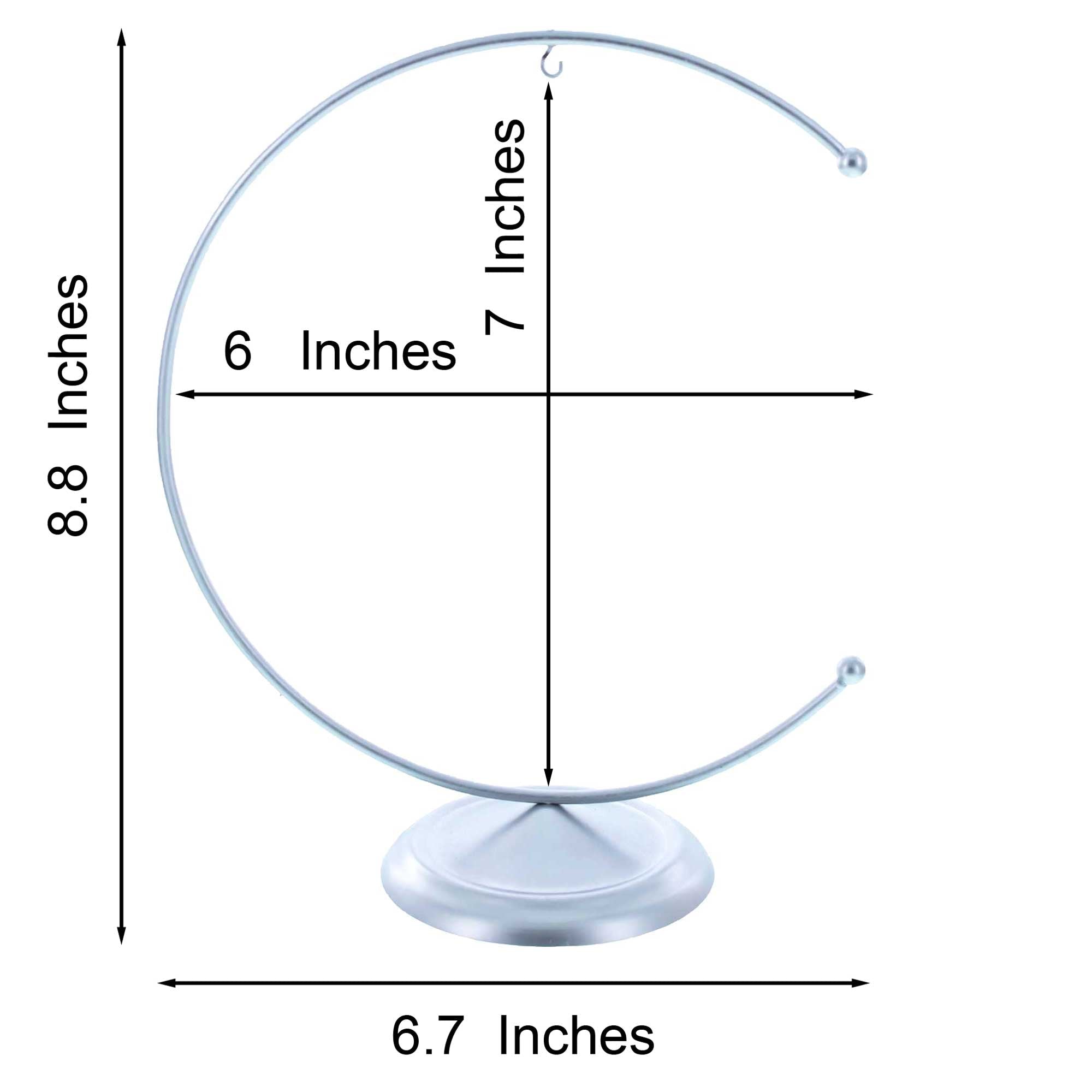 Crescent Moon Silver Metal Ornament Display Stand 8.8 Inches Ornament Stands La Vie Bien Crescent Moon Silver Metal Ornament Display Stand 8.8 Inches