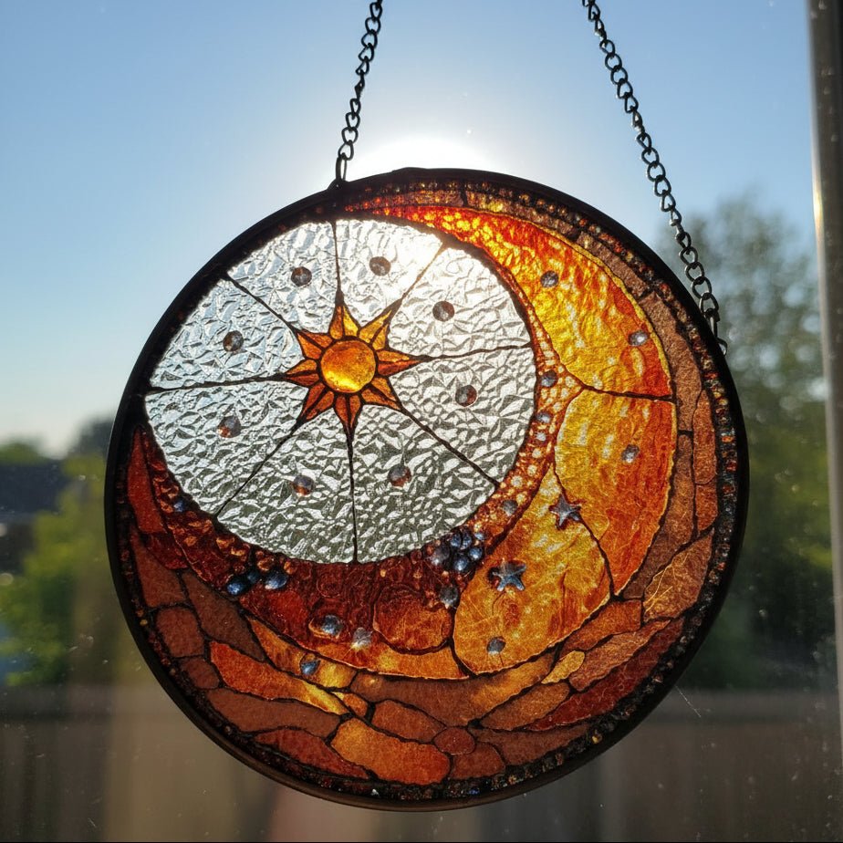 Crescent Moon & Sun Suncatcher Gifts La Vie Bien Crescent Moon & Sun Suncatcher