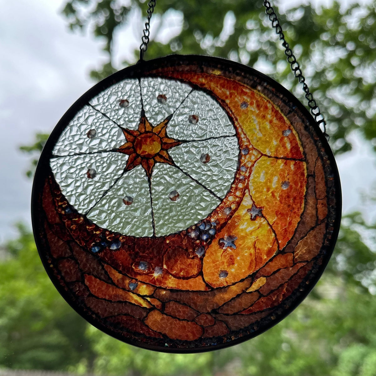 Crescent Moon & Sun Suncatcher Gifts La Vie Bien Crescent Moon & Sun Suncatcher