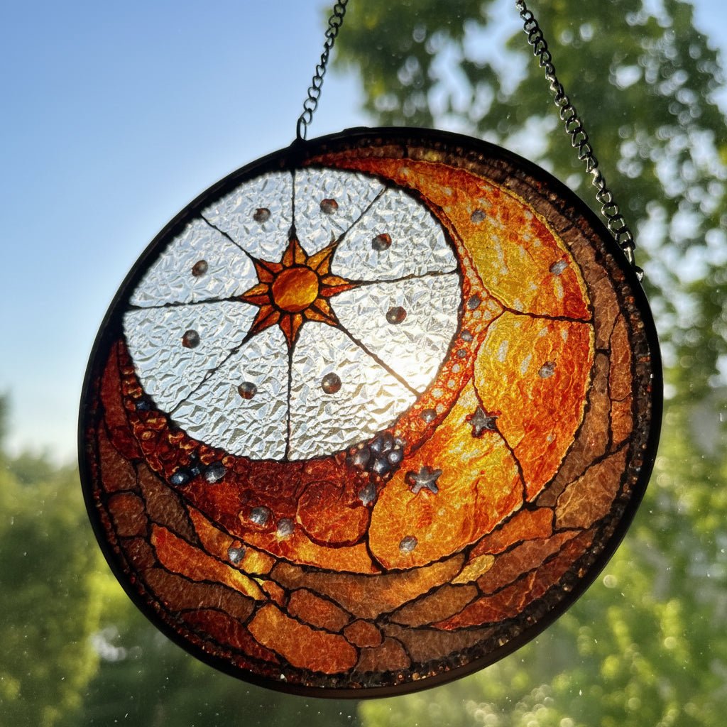 Crescent Moon & Sun Suncatcher Gifts La Vie Bien Crescent Moon & Sun Suncatcher