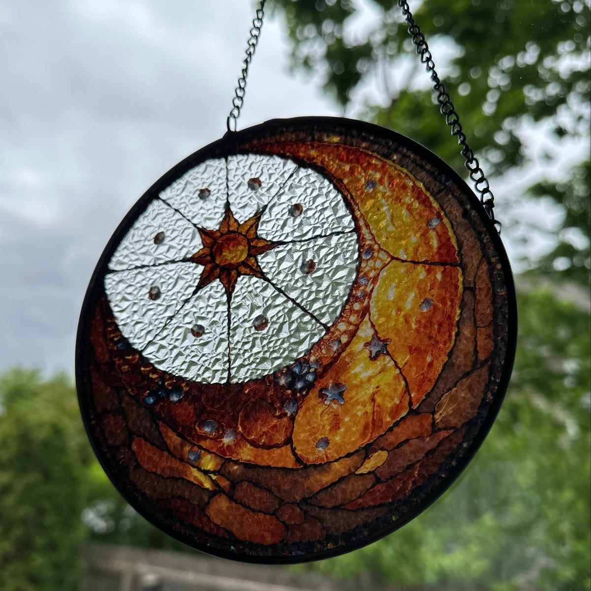 Crescent Moon & Sun Suncatcher Gifts La Vie Bien Crescent Moon & Sun Suncatcher
