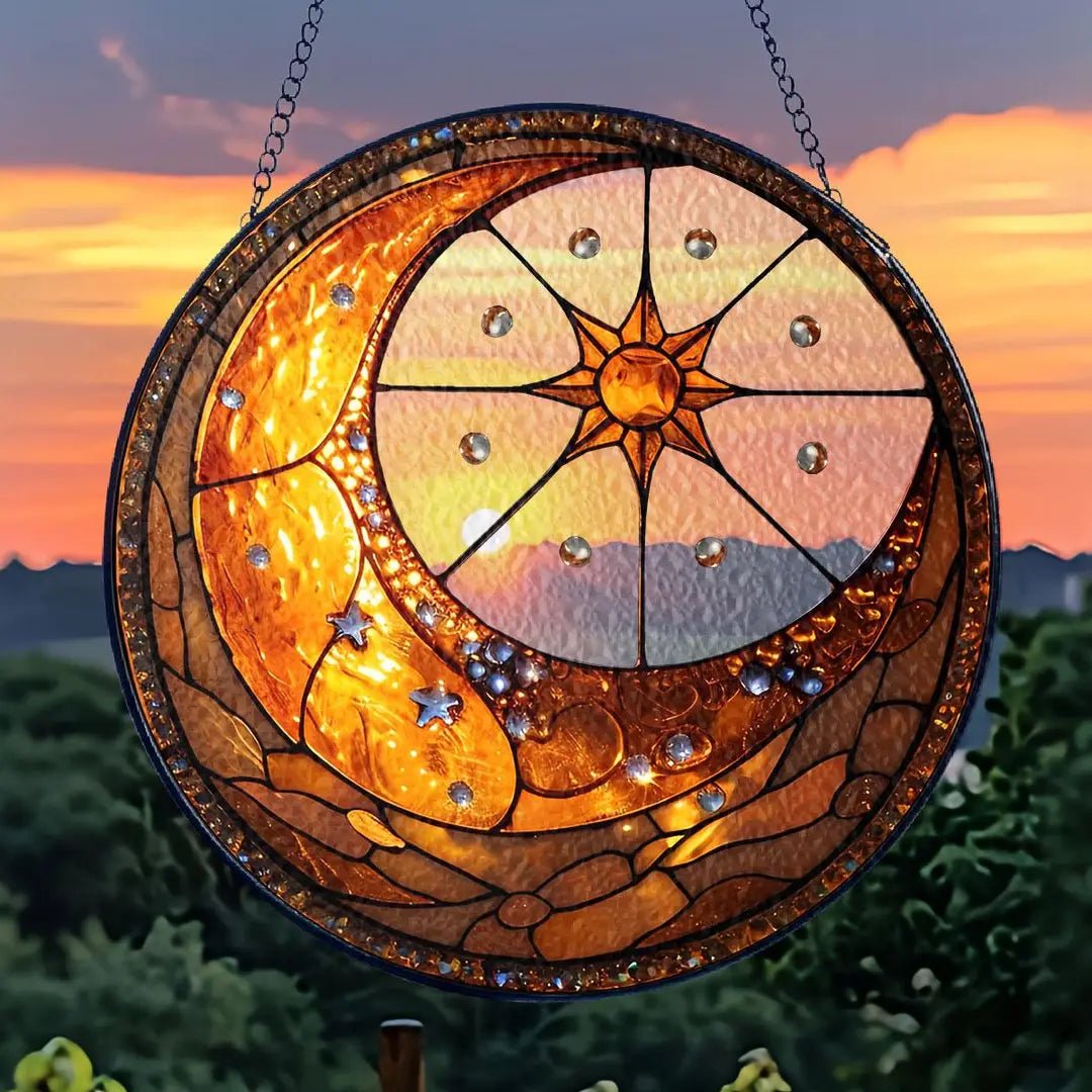 Crescent Moon & Sun Suncatcher Gifts La Vie Bien Crescent Moon & Sun Suncatcher